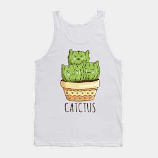 Cute Cat Face Cactus Tank Top